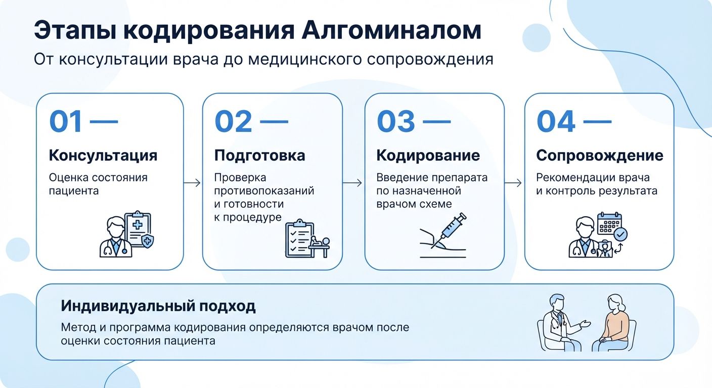 Кодирование препаратом «Алгоминал» в Муроме инфографика
